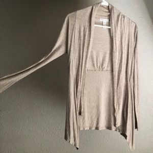 Beige Loose Lightweight Cardigan